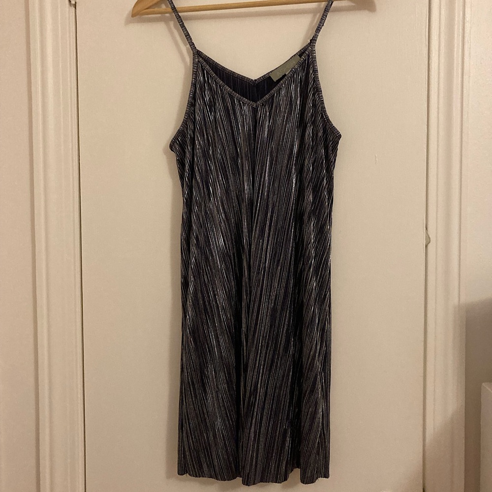 Silver and Navy Cocktail Mini Dress